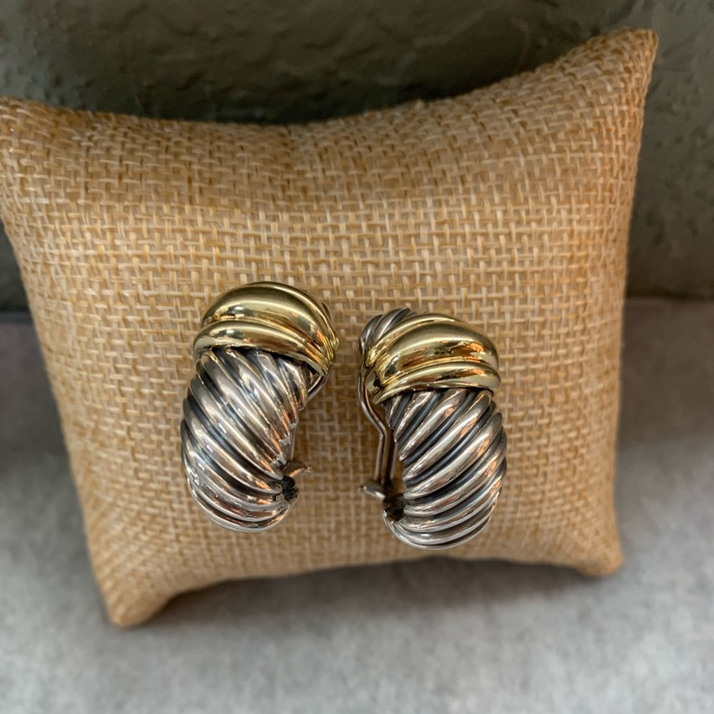 David Yurman Thoroughbred Shrimp Earrings SS/14KY